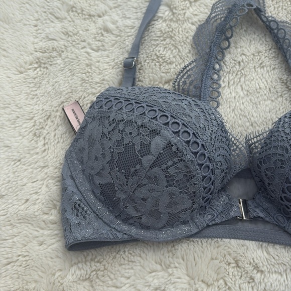 Victoria’s Secret Lace Push-Up Bra – Size 32A | Gray Elegance | Sexy Lingerie | - Picture 3 of 6